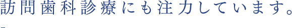 訪問歯科診療にも注力しています。