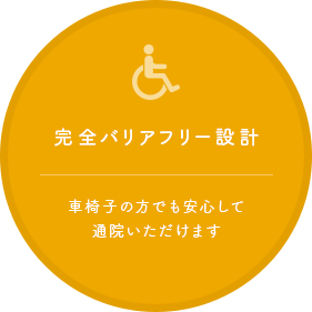 完全バリアフリー設計 車椅子の方でも安心して通院いただけます